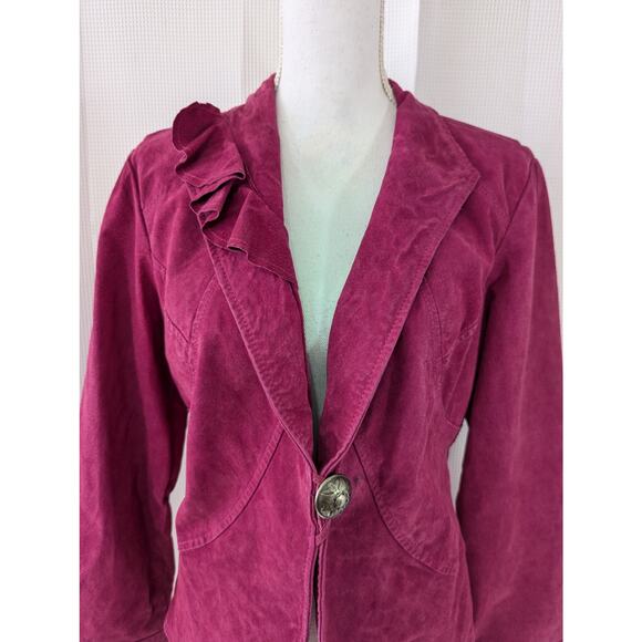 Women's Pink Leather Jacket - Picture 5 of 14